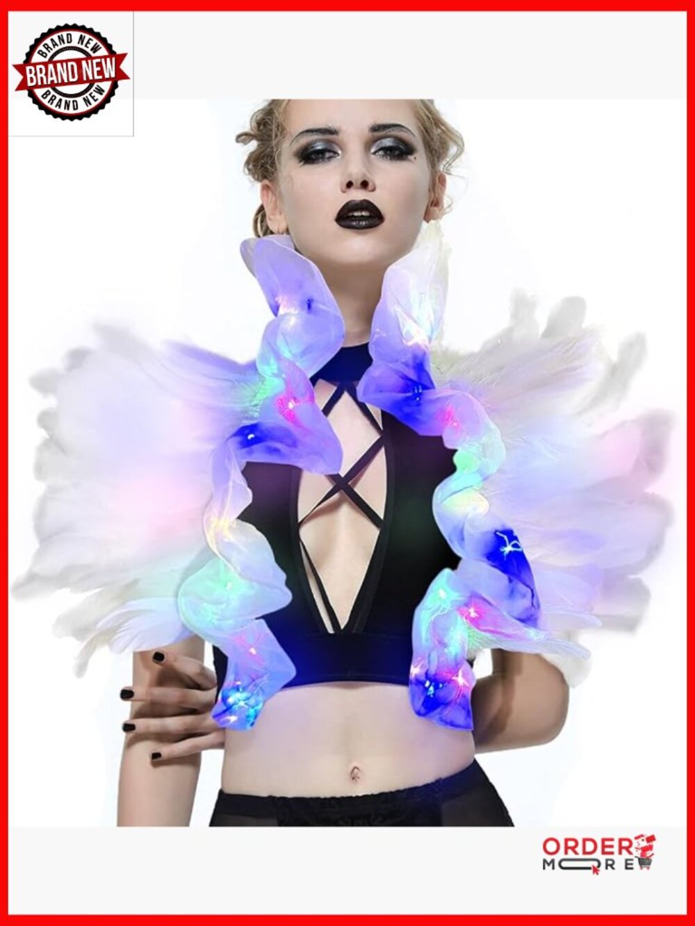 Victorian Feather Shrug Shawl Gothic Cape Costume Accessory
